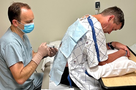 Todd Legg getting medical procedure